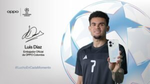 OPPO acompaña la final de la UEFA Champions League como patrocinador oficial y activa su campaña en Colombia con Luis Díaz